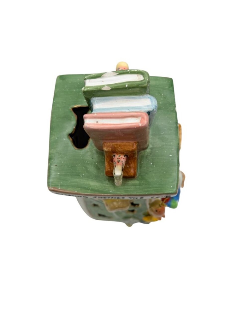 Robert Marble SIGNED Fishing Soothes The Soul Ceramic Candle Tower Sculpture - Picture 6 of 11
